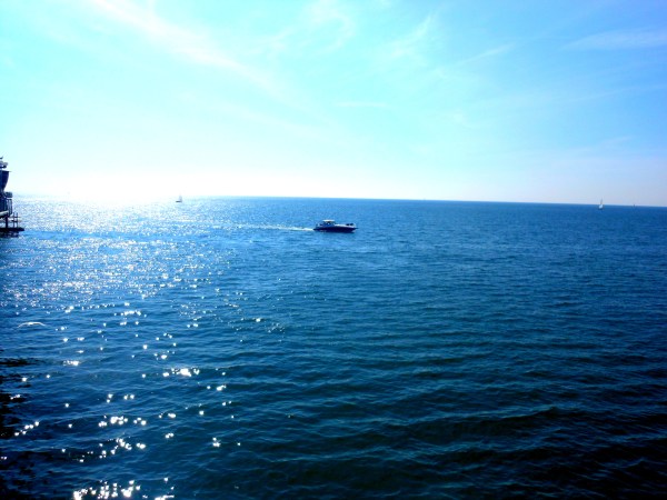 Enjoying the sea, Brighton Pier, UK.